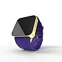 Cool Watch Saat - Gold Mat Dokunmatik Kasa - Mor Kayış Unisex