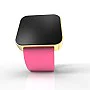 Cool Watch Saat - Gold Mat Dokunmatik Kasa - Pembe Kayış Unisex