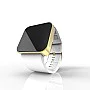 Cool Watch Saat - Gold Shiny Dokunmatik Kasa - Beyaz Kayış Unisex Cool Watch Saat - Gold Shiny Dokunmatik Kasa - Beyaz Kayış Unisex