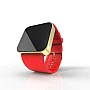 Cool Watch Saat - Gold Shiny Dokunmatik Kasa - Kırmızı Kayış Unisex Cool Watch Saat - Gold Shiny Dokunmatik Kasa - Kırmızı Kayış Unisex