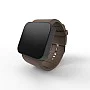 Cool Watch Saat - Siyah Mat Dokunmatik Kasa - Kahverengi Kayış Unisex Cool Watch Saat - Siyah Mat Dokunmatik Kasa - Kahverengi Kayış Unisex