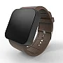 Cool Watch Saat - Siyah Mat Dokunmatik Kasa - Kahverengi Kayış Unisex Cool Watch Saat - Siyah Mat Dokunmatik Kasa - Kahverengi Kayış Unisex