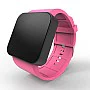 Cool Watch Saat - Siyah Mat Dokunmatik Kasa - Pembe Kayış Unisex Cool Watch Saat - Siyah Mat Dokunmatik Kasa - Pembe Kayış Unisex