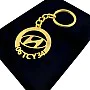 Kişiye Özel - Metal Hyundai - Gold Plaka Anahtarlık Gerçek Altın Kaplama