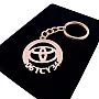 Kişiye Özel - Metal Toyota - Rose Plaka Anahtarlık Gerçek Altın Kaplama