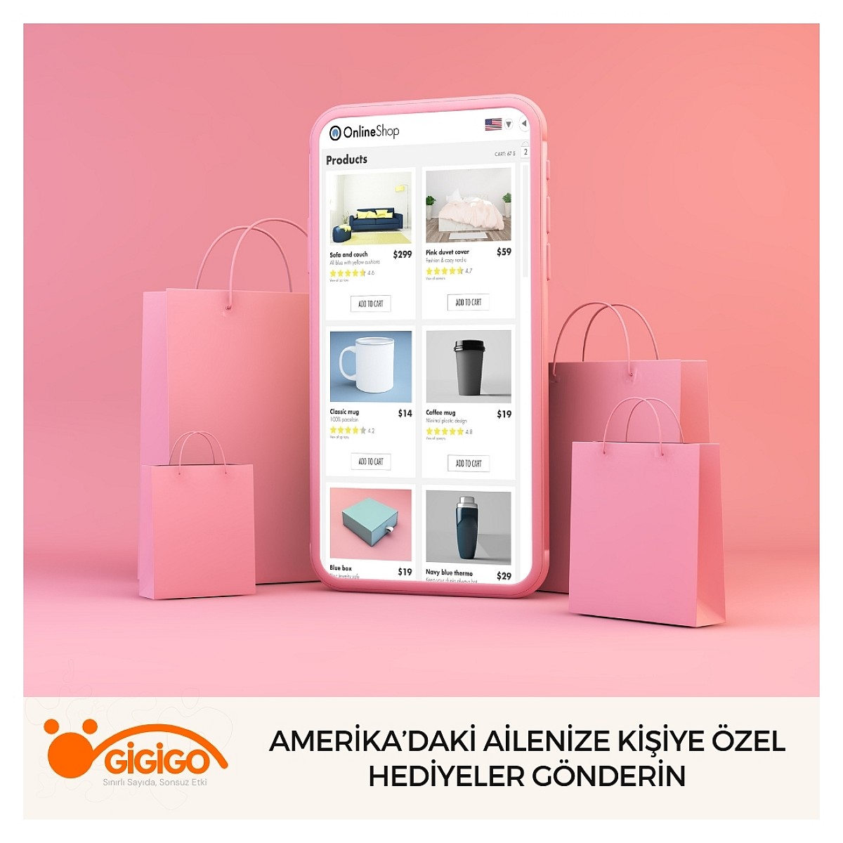 Amerika’daki Ailenize Kişiye Özel Hediyeler Gönderin