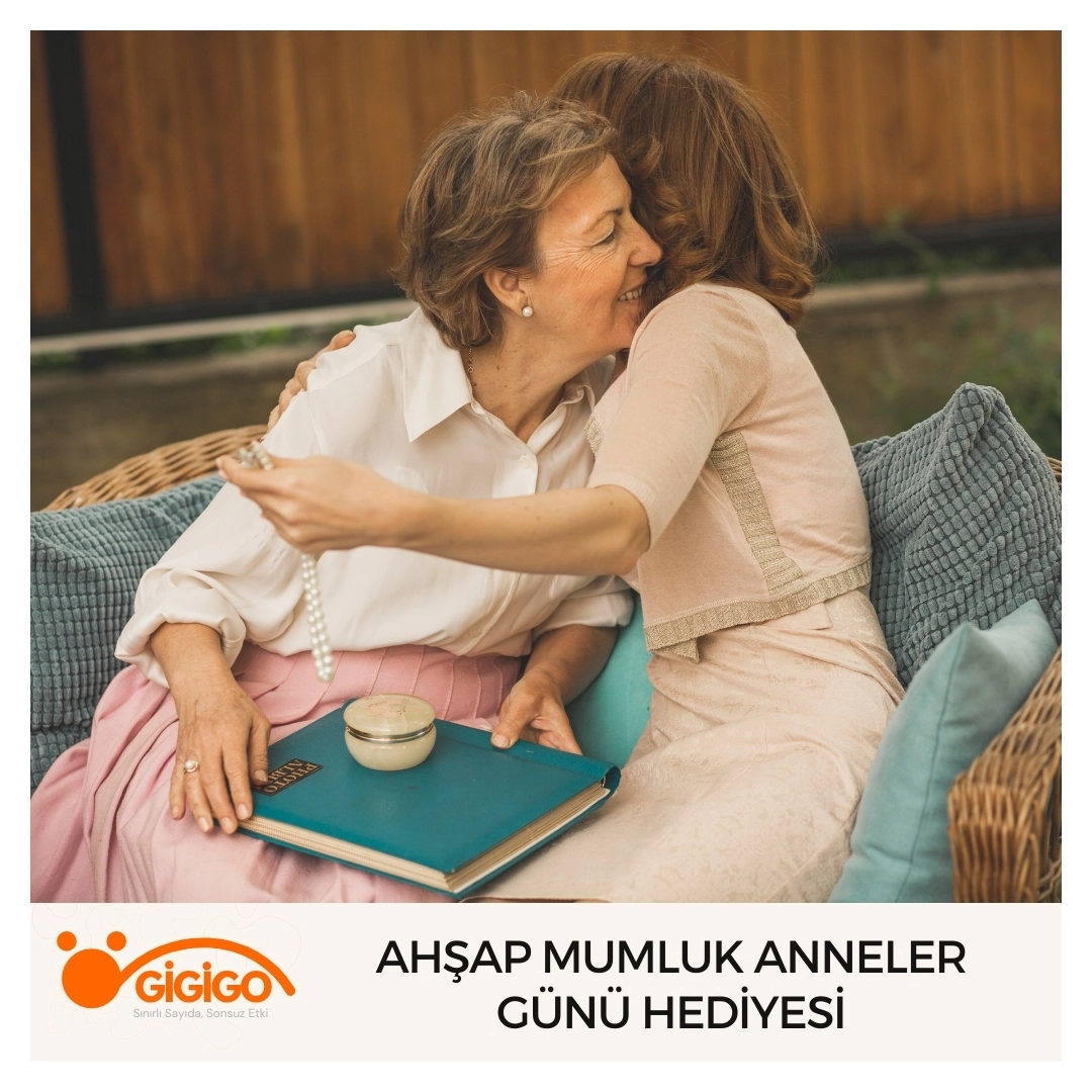 Anneler günü için dekoratif ahşap mumluk