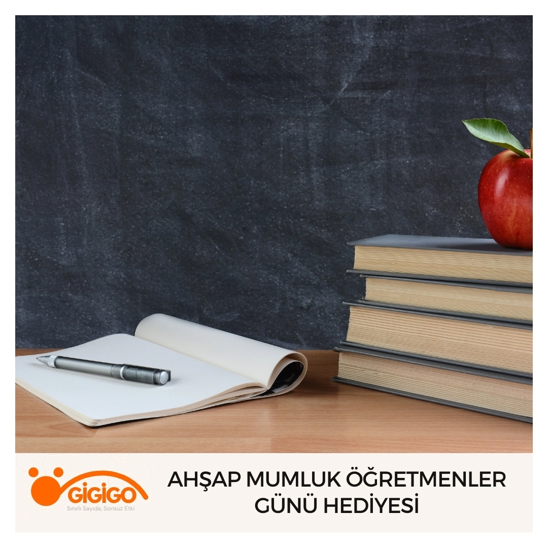 Öğretmenler günü için doğal malzemelerle hazırlanmış ahşap mumluk