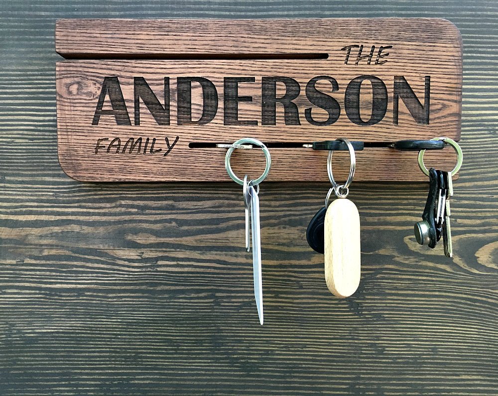 Kişiye Özel - Ahşap Kapı Yanı Anahtarlık Anderson Tasarım