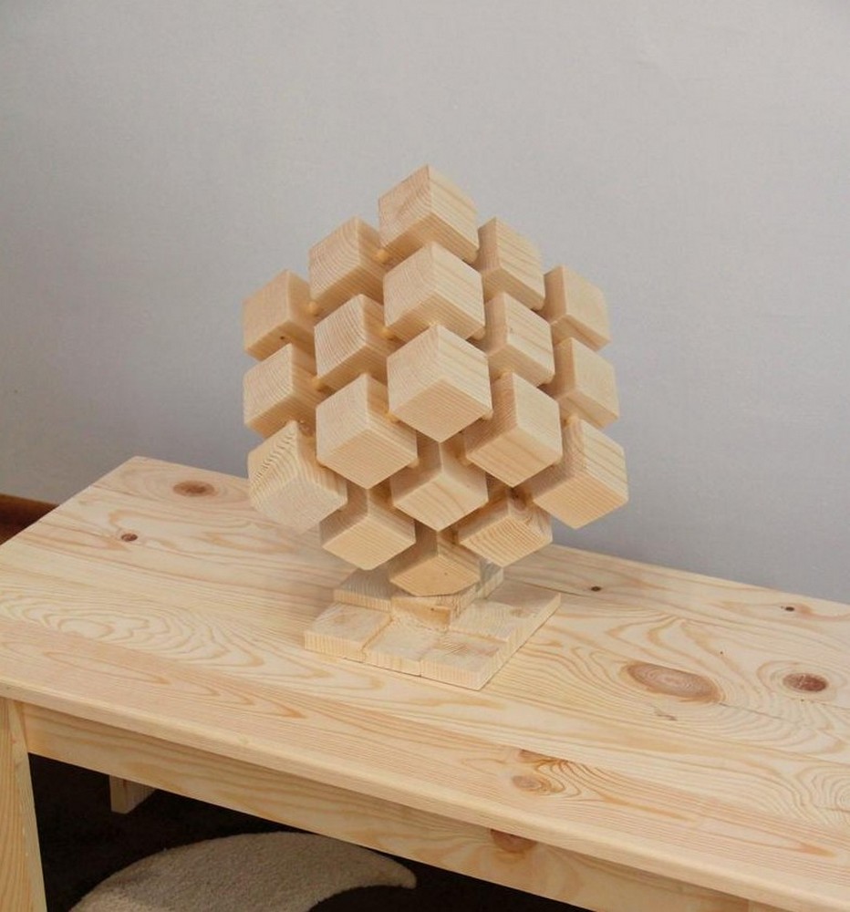 Kişiye Özel - Ahşap Tasarım Cubic Masaüstü Lamba