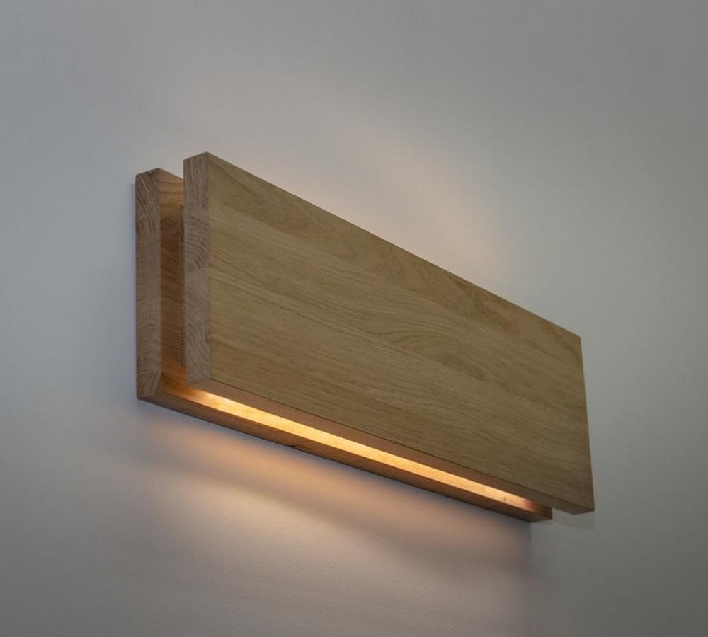 Kişiye Özel - Ahşap Duvar Üstü Led Modern Lamba