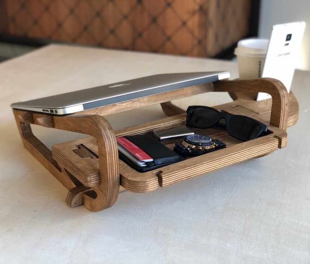 Kişiye Özel - Ahşap Full Tunçkol Design Laptop Sehpası