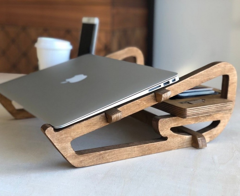 Kişiye Özel - Ahşap Full Tunçkol Design Laptop Sehpası