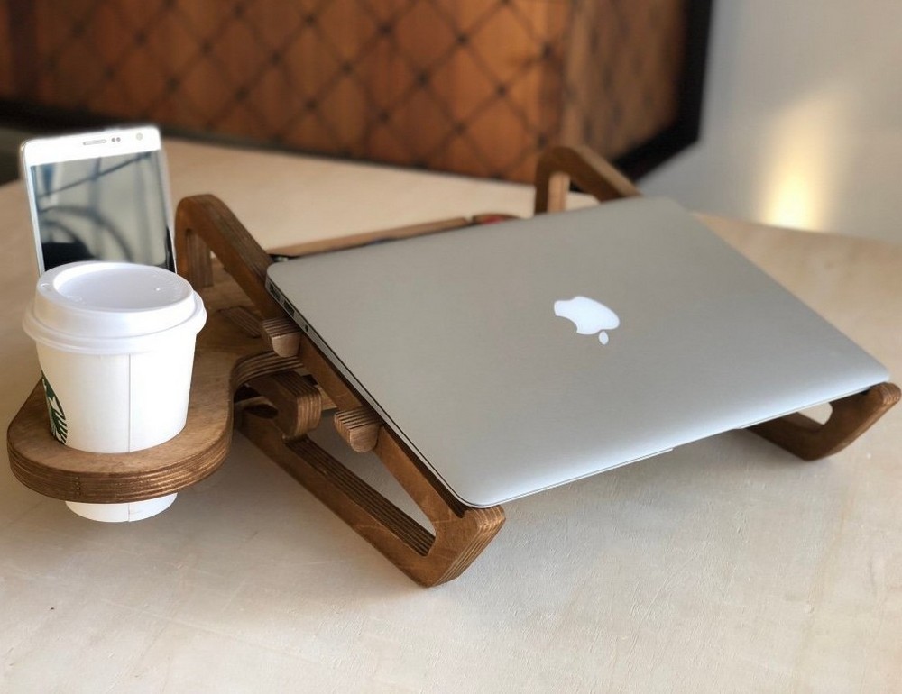 Kişiye Özel - Ahşap Full Tunçkol Design Laptop Sehpası