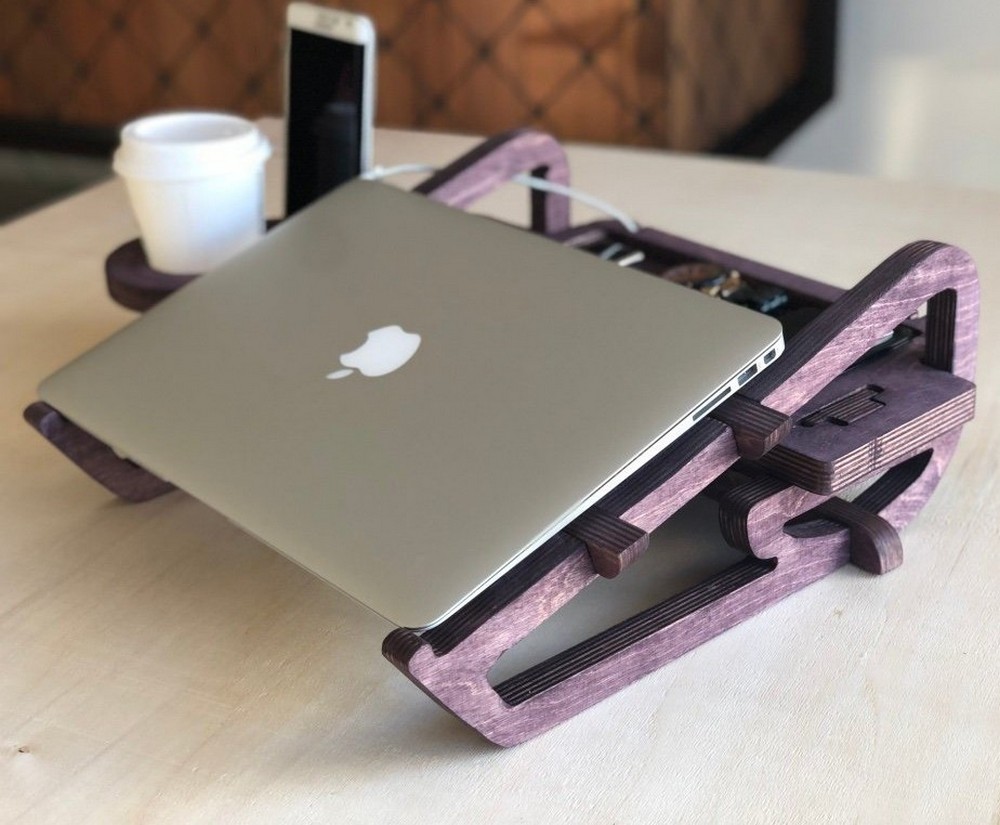 Kişiye Özel - Ahşap Full Tunçkol Design Laptop Sehpası
