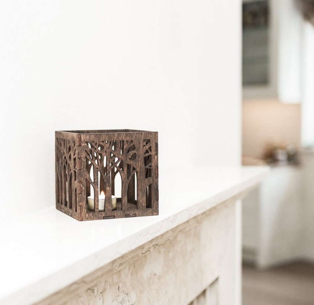Kişiye Özel - Ahşap Mumluk Hardwood Tasarım