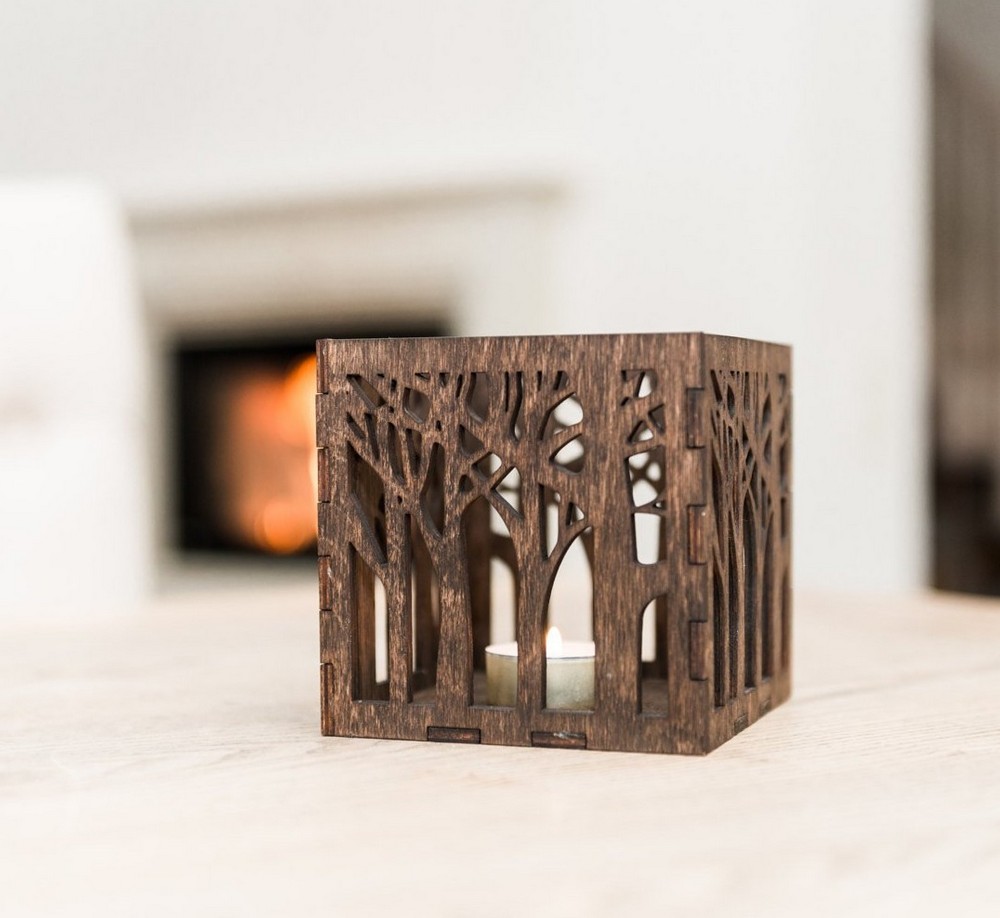 Kişiye Özel - Ahşap Mumluk Hardwood Tasarım