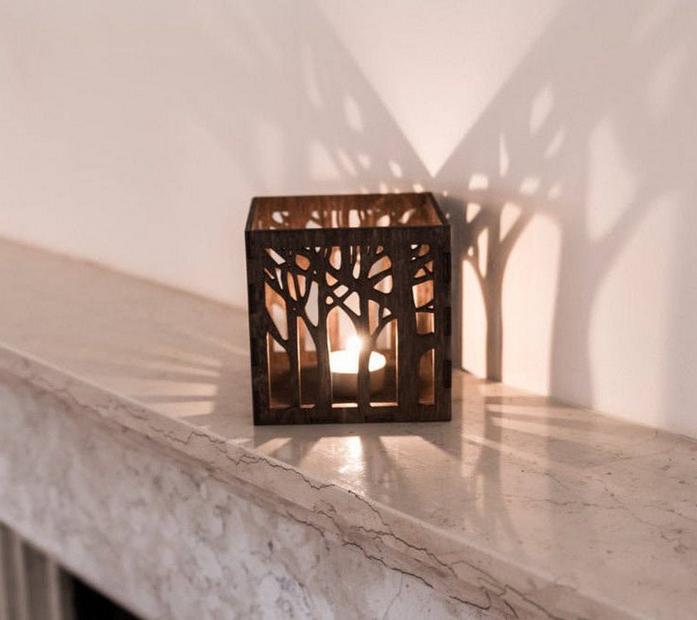 Kişiye Özel - Ahşap Mumluk Hardwood Tasarım