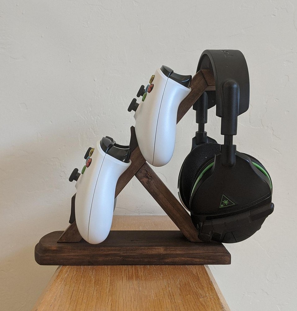 Kişiye Özel - Ahşap Headset Tasarım Konsol Kol ve Kulaklık Standı