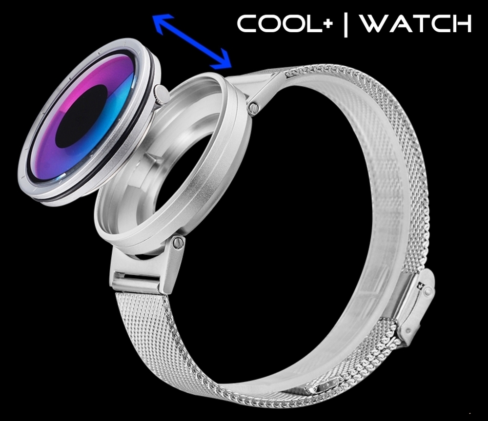 Cool Watch Saat - Silver Kasa - Silver Kordon CooL Galaxy Mix Mavi Pembe Ekran Unisex