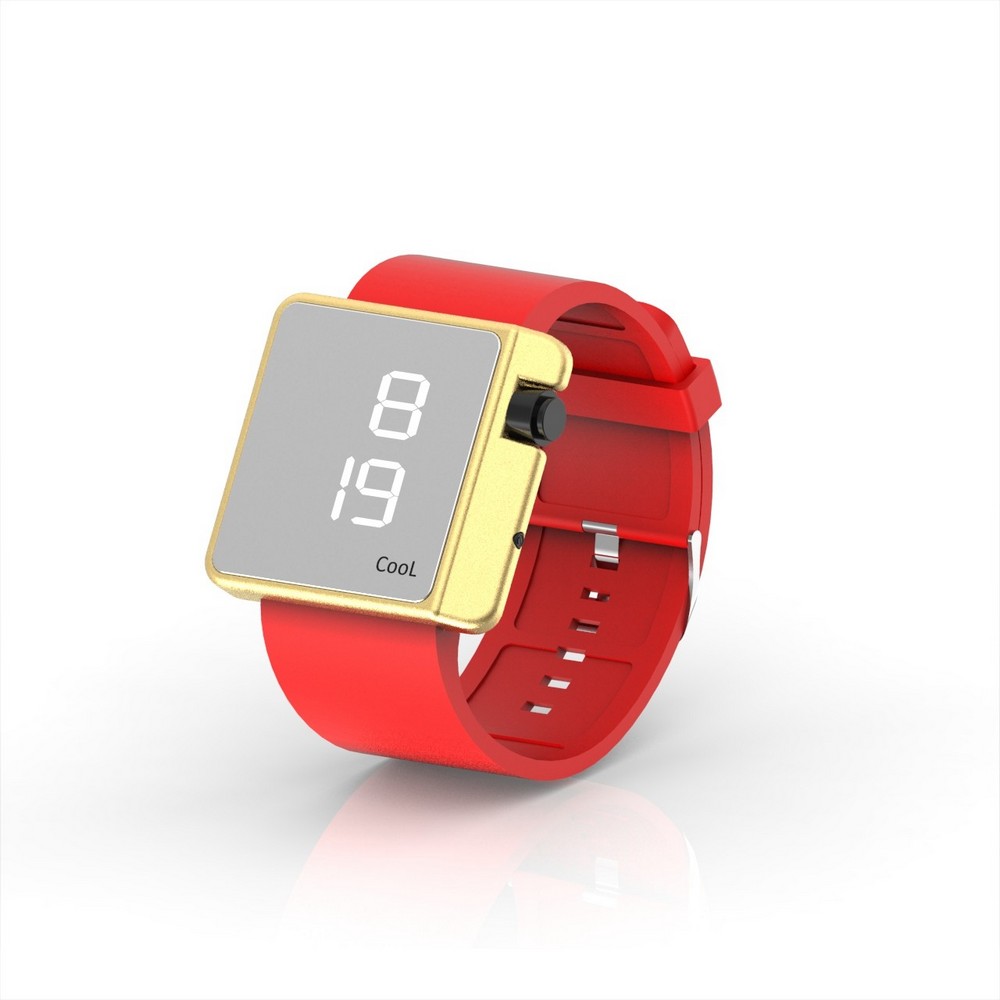 Cool Watch Saat - Gold Edition - Kırmızı Kayış Unisex