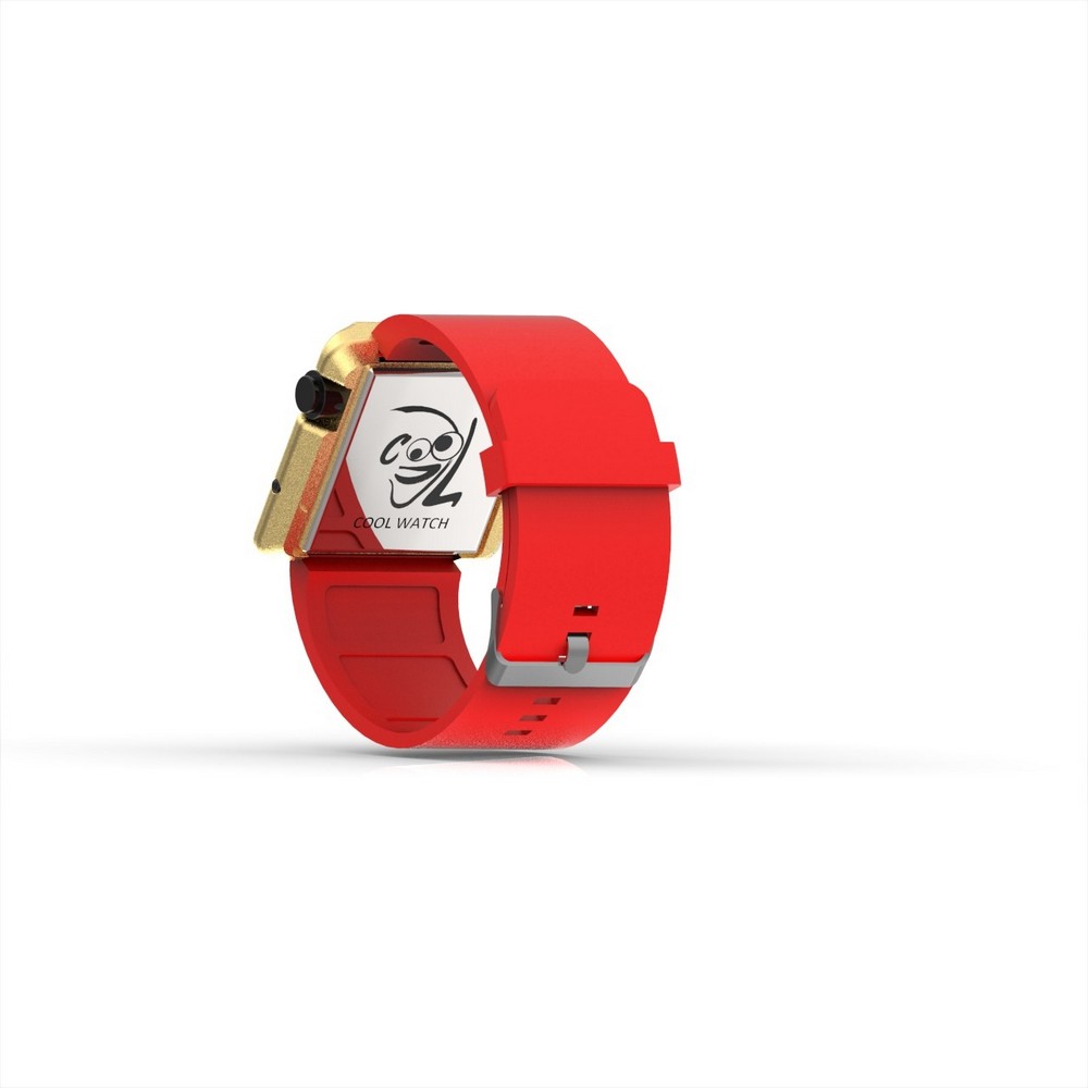 Cool Watch Saat - Gold Edition - Kırmızı Kayış Unisex