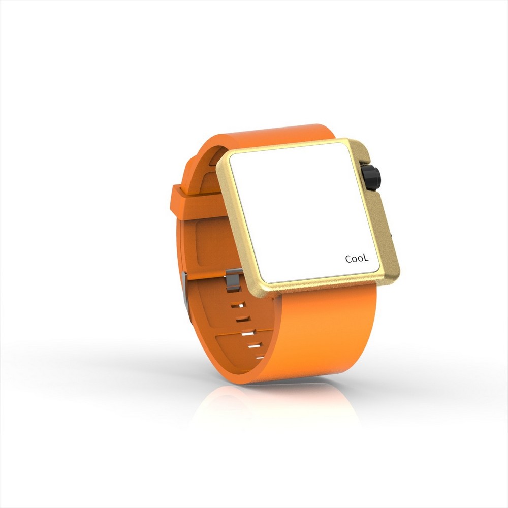 Cool Watch Saat - Gold Edition - Turuncu Kayış Unisex