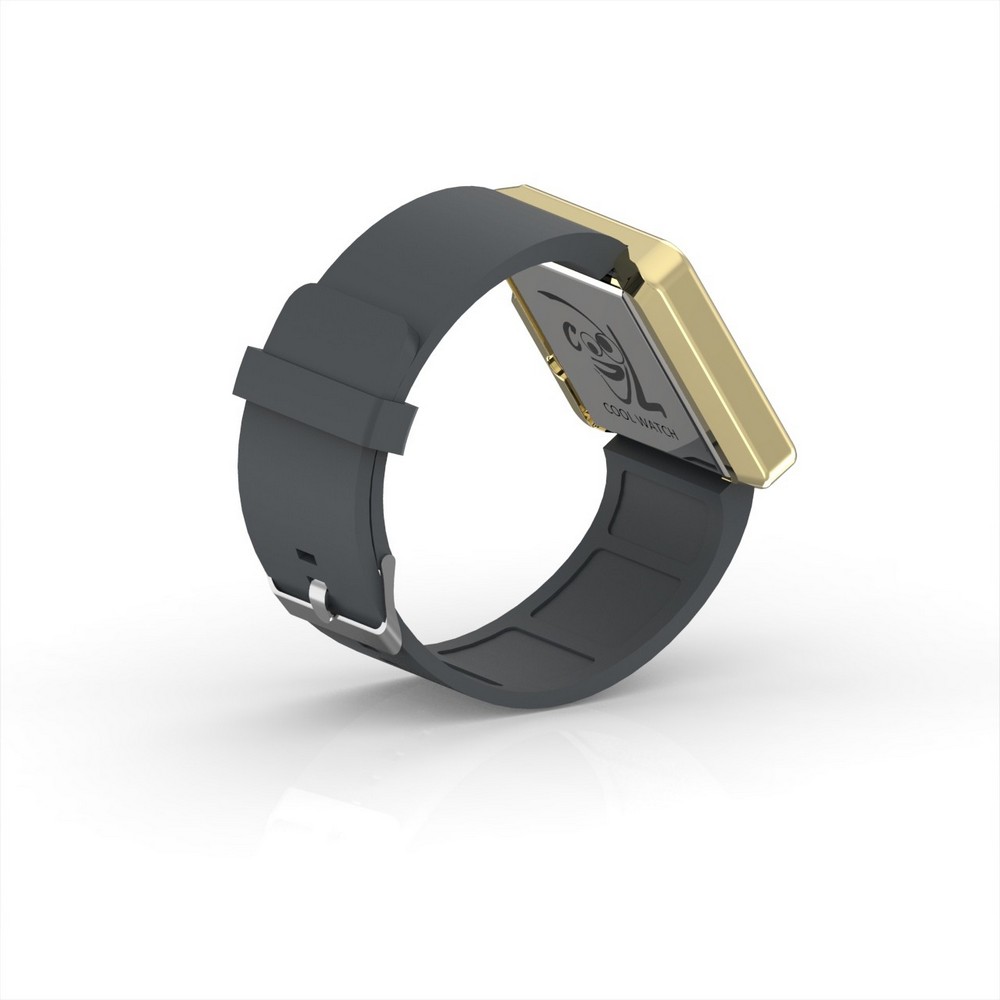 Cool Watch Saat - Gold Shiny Led Edition - Gri Kayış Unisex