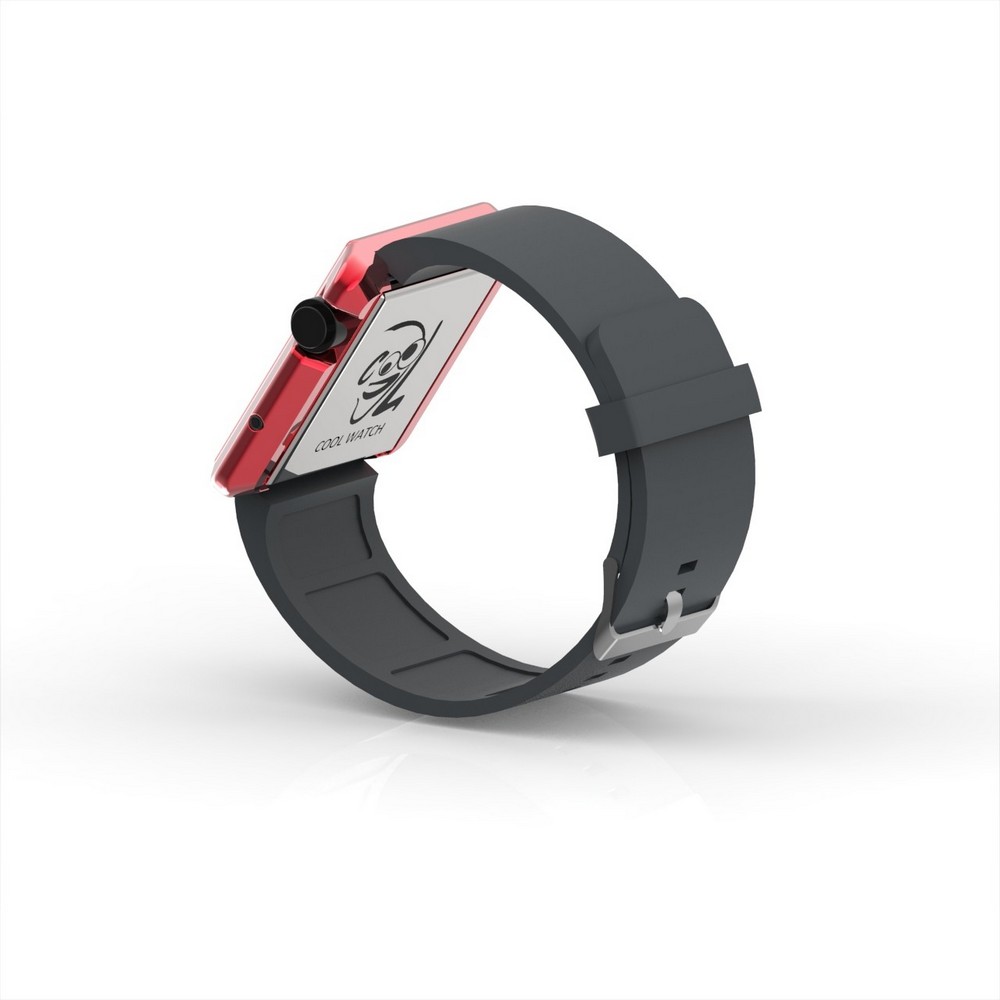 Cool Watch Saat - Kırmızı Edition - Gri Kayış Unisex