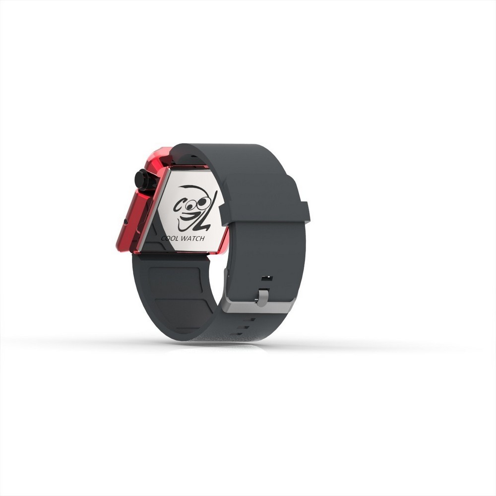 Cool Watch Saat - Kırmızı Edition - Gri Kayış Unisex