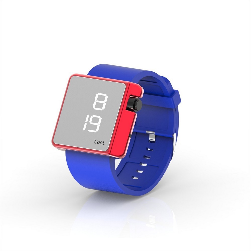 Cool Watch Saat - Kırmızı Edition - Mavi Kayış Unisex