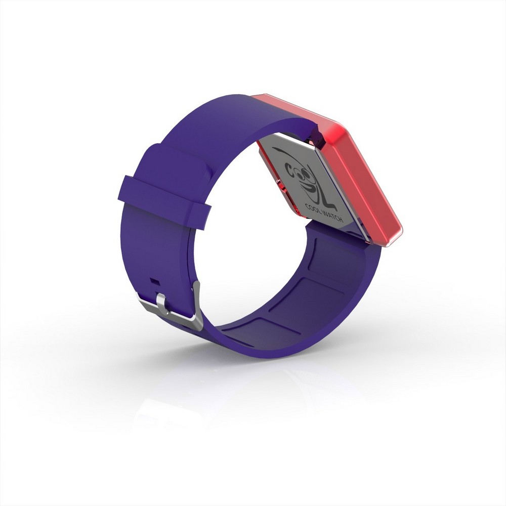 Cool Watch Saat - Kırmızı Edition - Mor Kayış Unisex