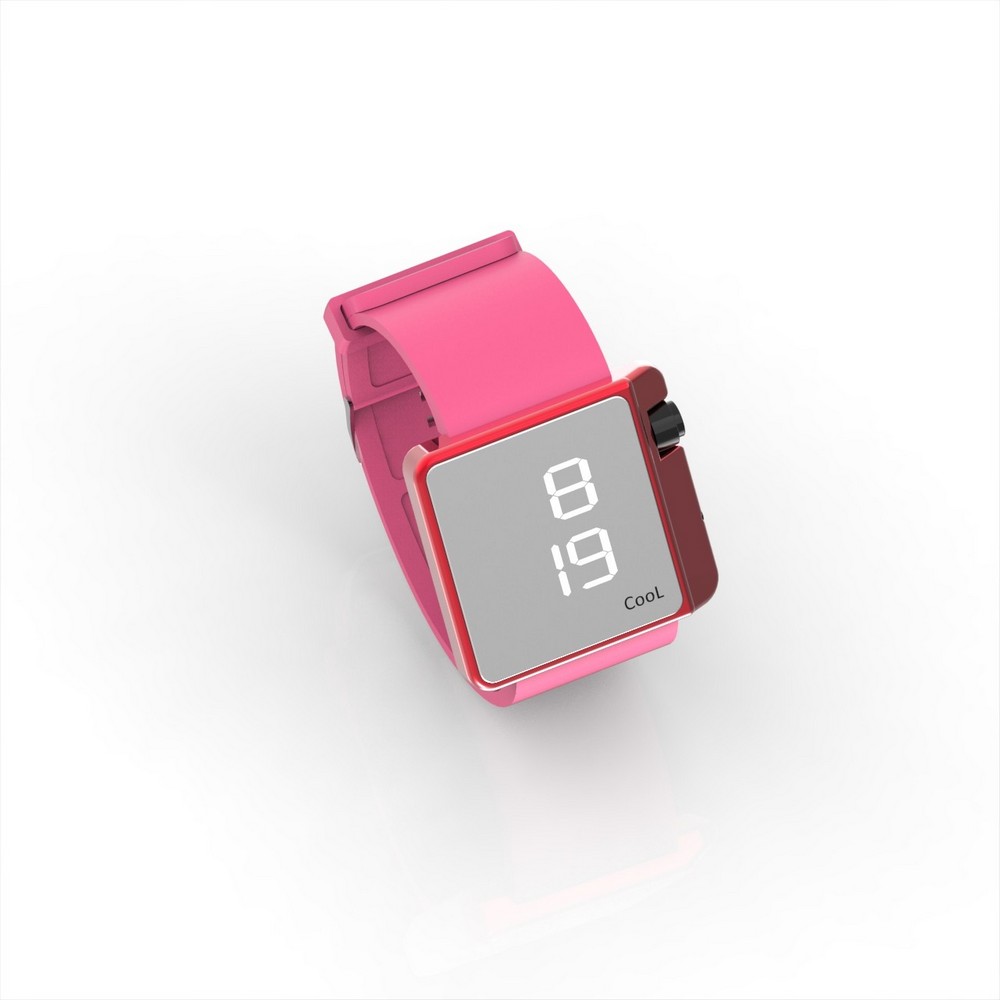 Cool Watch Saat - Kırmızı Edition - Pembe Kayış Unisex