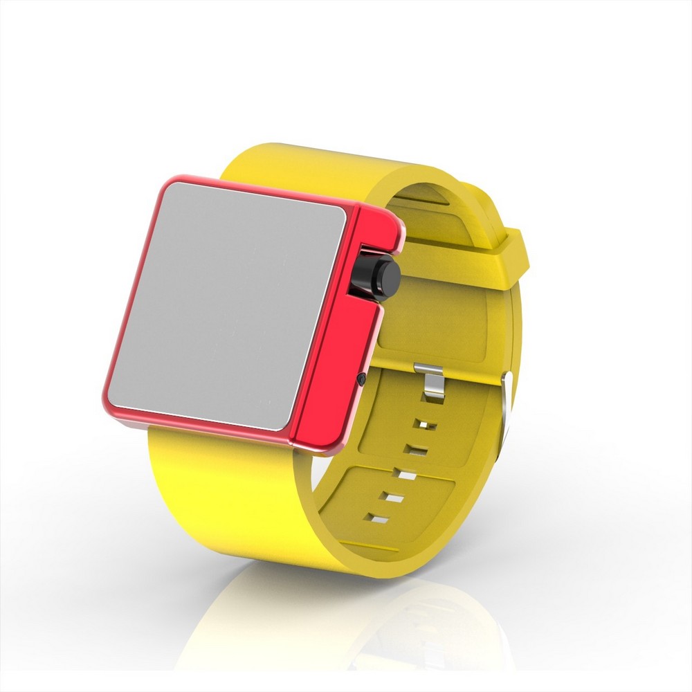Cool Watch Saat - Kırmızı Edition - Sarı Kayış Unisex