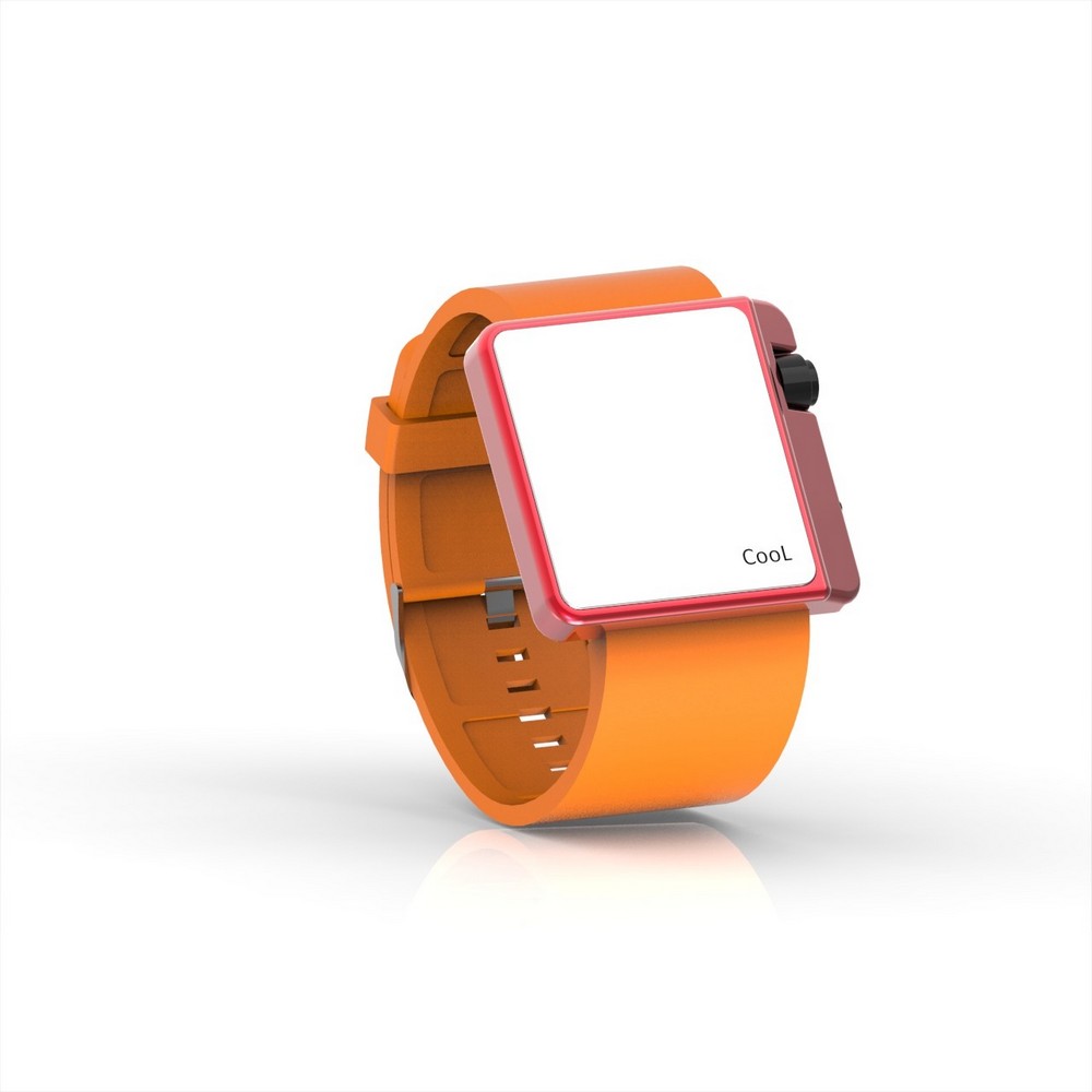 Cool Watch Saat - Kırmızı Edition - Turuncu Kayış Unisex