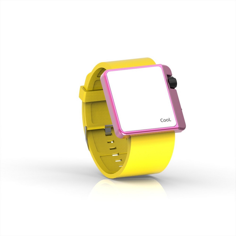 Cool Watch Saat - Pembe Edition - Sarı Kayış Unisex