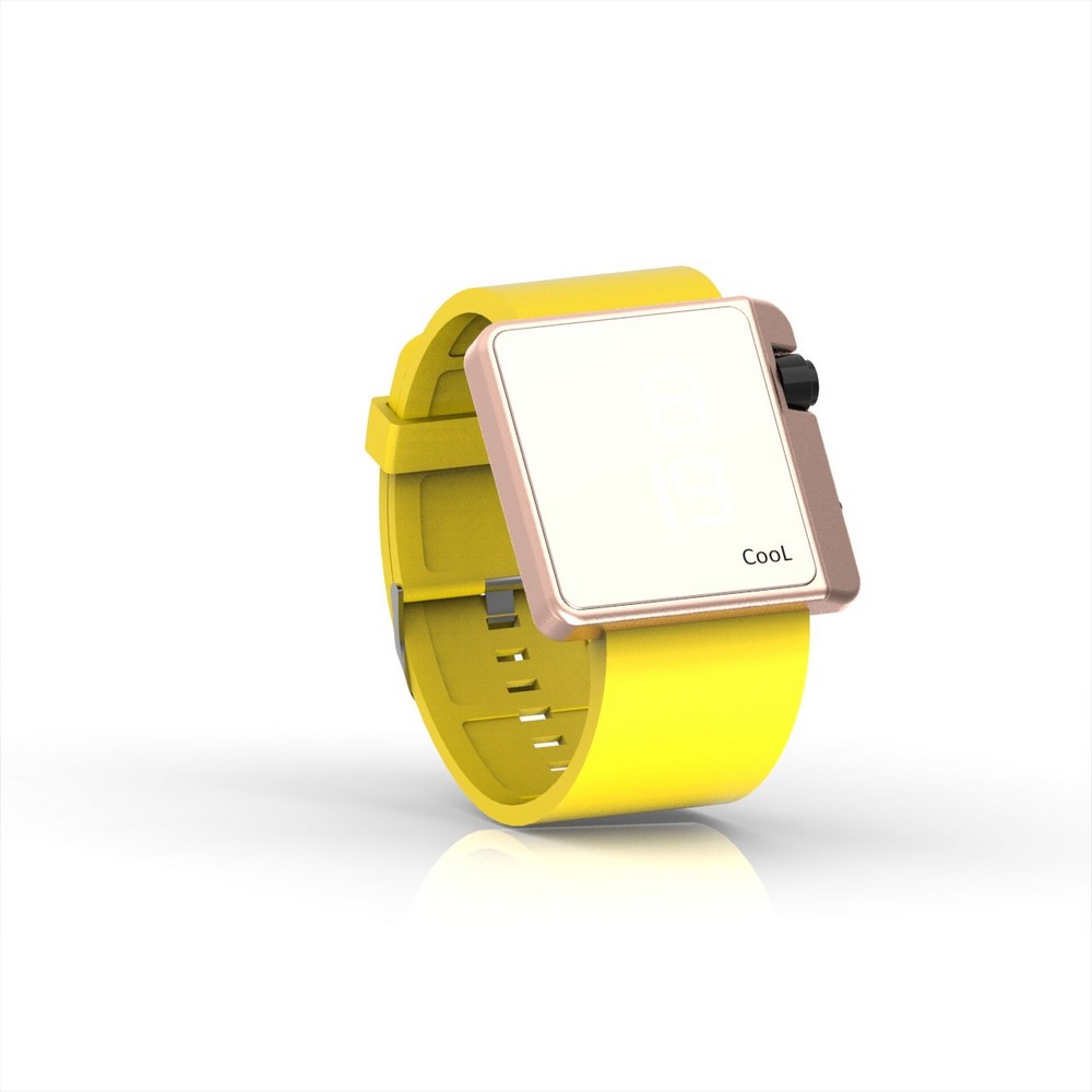Cool Watch Saat - Rose Edition - Sarı Kayış Unisex