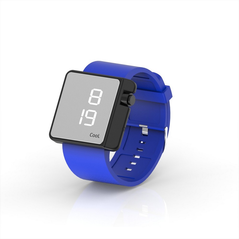 Cool Watch Saat - Siyah Edition - Mavi Kayış Unisex