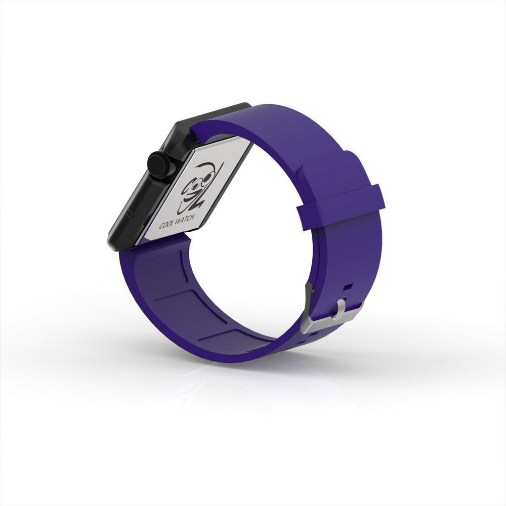 Cool Watch Saat - Siyah Edition - Mor Kayış Unisex