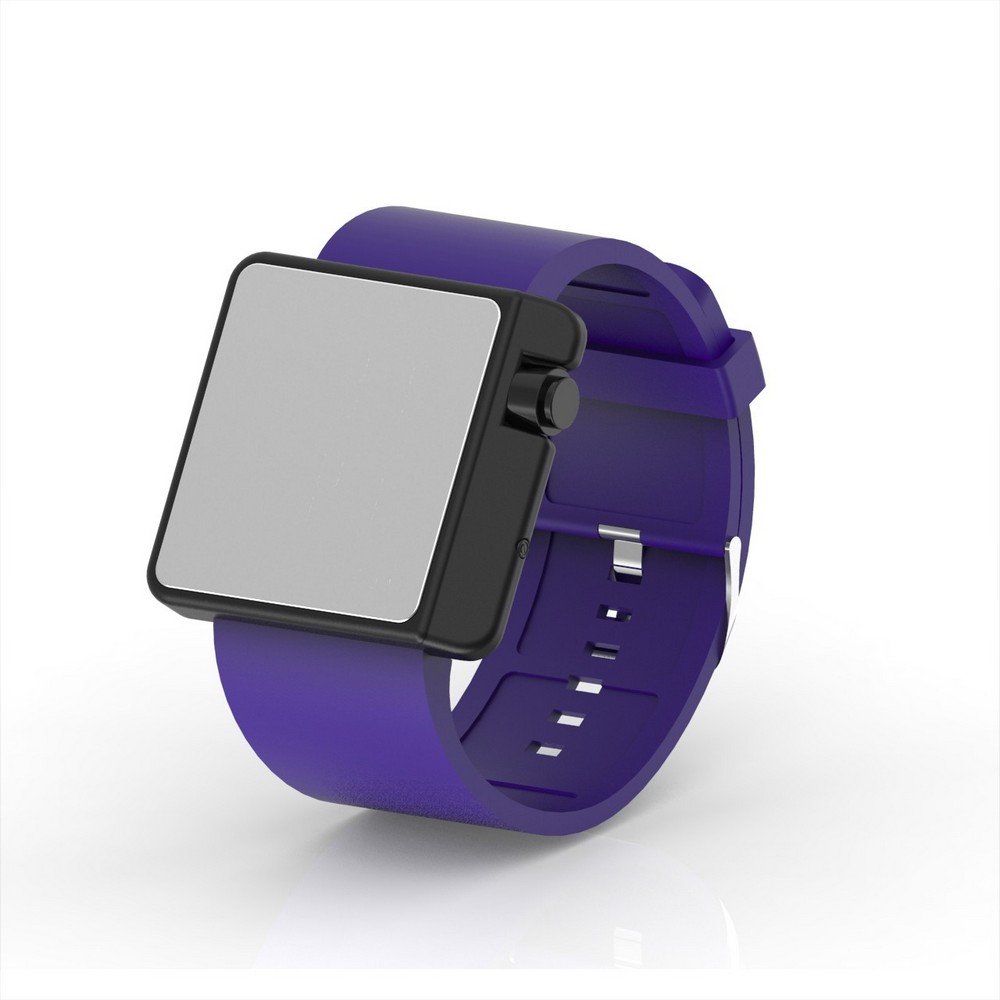 Cool Watch Saat - Siyah Edition - Mor Kayış Unisex