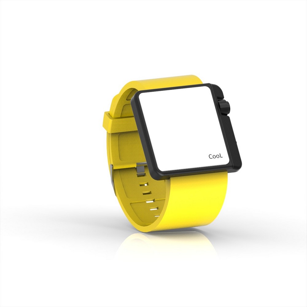 Cool Watch Saat - Siyah Edition - Sarı Kayış Unisex