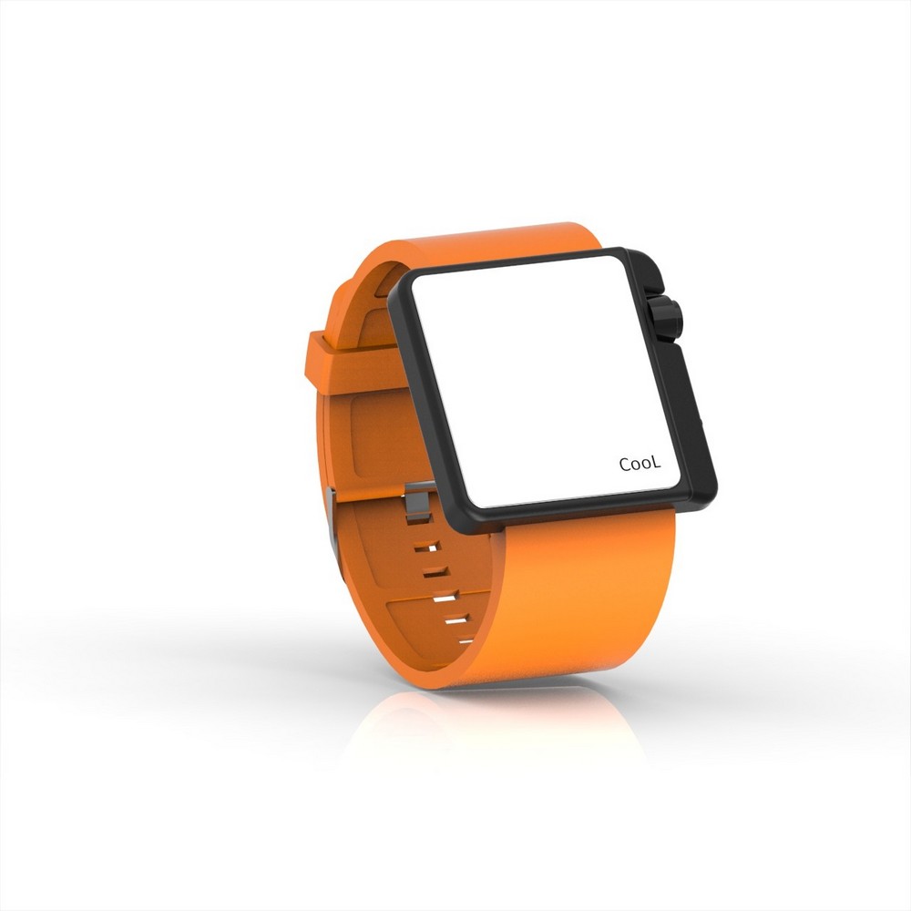 Cool Watch Saat - Siyah Edition - Turuncu Kayış Unisex