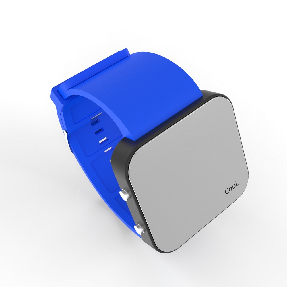 Cool Watch Saat - Siyah Led Kasa - Mavi Kayış Unisex