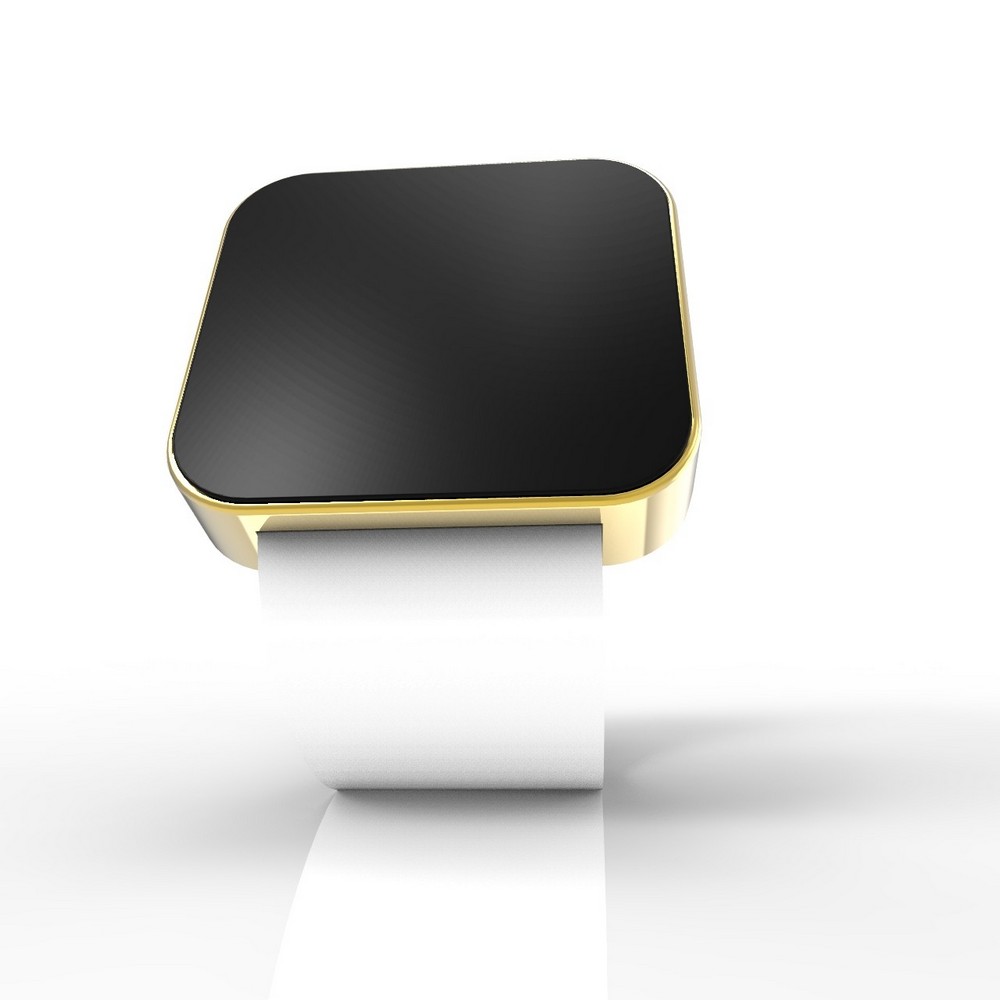 Cool Watch Saat - Gold Shiny Dokunmatik Kasa - Beyaz Kayış Unisex