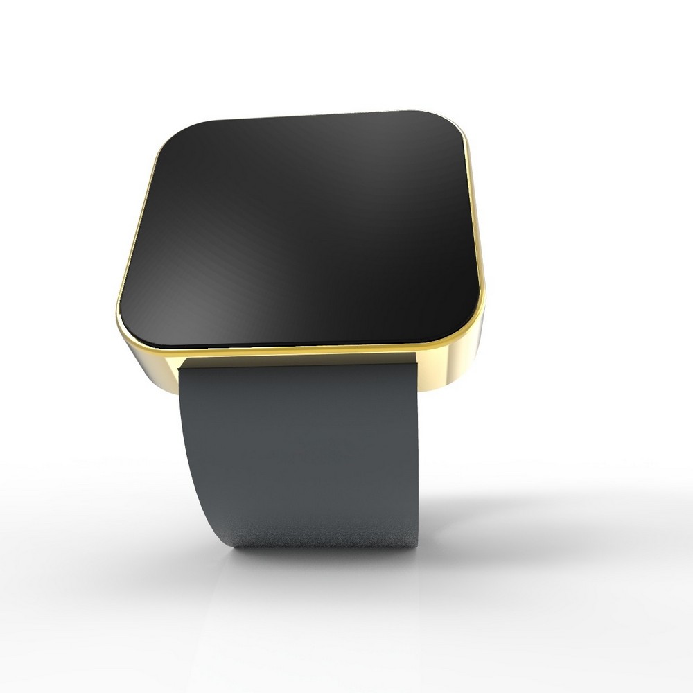 Cool Watch Saat - Gold Shiny Dokunmatik Kasa - Gri Kayış Unisex