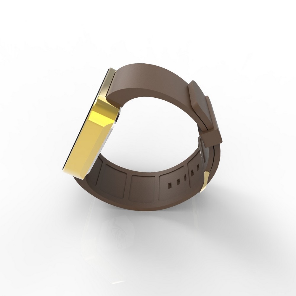 Cool Watch Saat - Gold Shiny Dokunmatik Kasa - Kahverengi Kayış Unisex