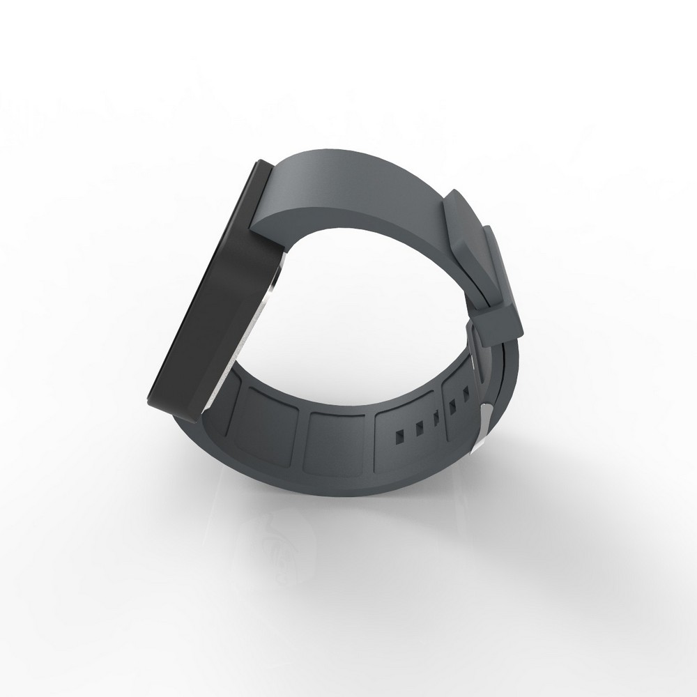 Cool Watch Saat - Siyah Mat Dokunmatik Kasa - Gri Kayış Unisex
