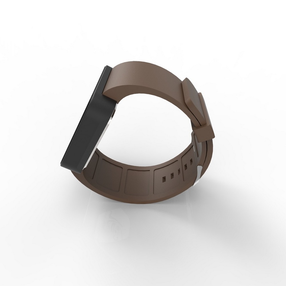 Cool Watch Saat - Siyah Mat Dokunmatik Kasa - Kahverengi Kayış Unisex