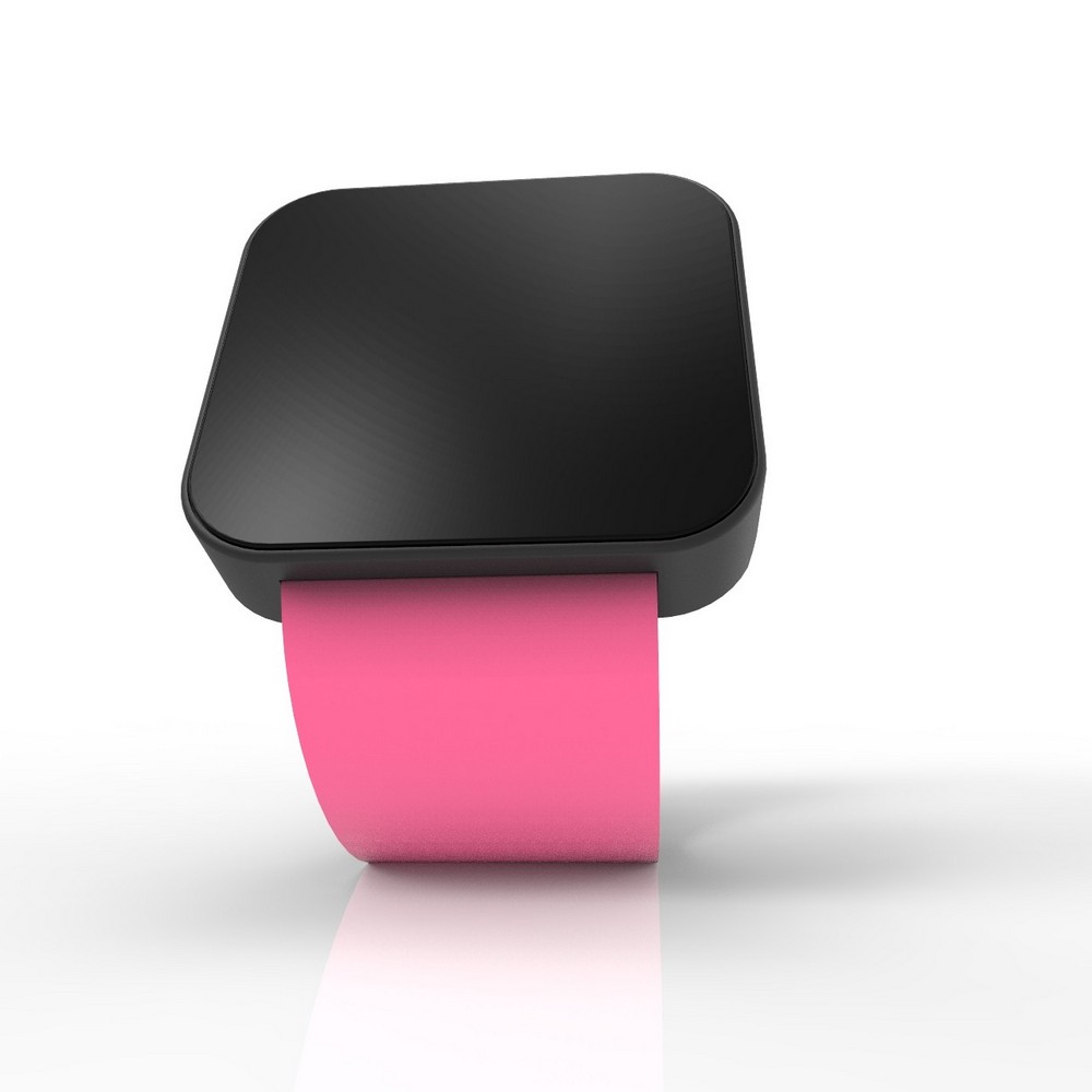 Cool Watch Saat - Siyah Mat Dokunmatik Kasa - Pembe Kayış Unisex
