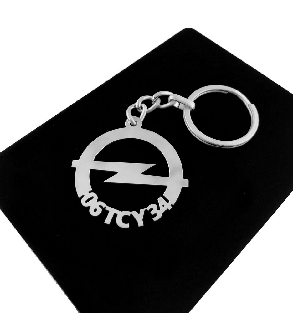 Kişiye Özel - Metal Opel - Gümüş Anahtarlık Gerçek Gümüş Kaplama